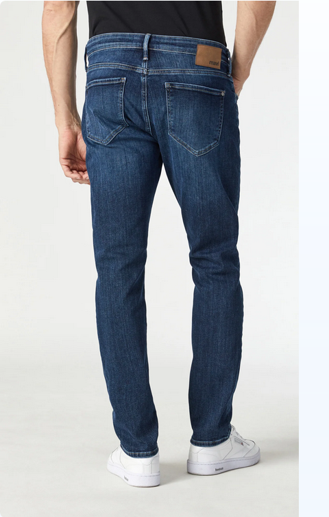 Mavi Jake Slim Leg Jeans, Dark Brushed Organic Vintage - Caswell's Fine Menswear