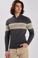 Point Zero Mock Zip Sweater, Charcoal - Caswell's Fine Menswear