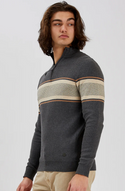 Point Zero Mock Zip Sweater, Charcoal - Caswell's Fine Menswear