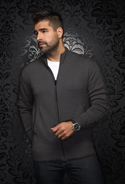 Au Noir Merino Wool Sweater Esteban, Charcoal - Caswell's Fine Menswear