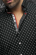 Au Noir Shirt Santana, Black/White - Caswell's Fine Menswear