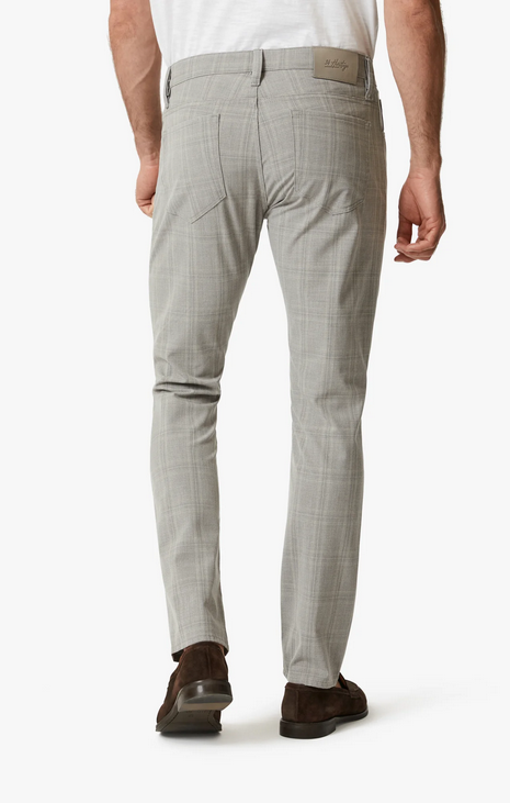 34 Heritage Courage Straight Leg Pants In Grey Checked - Caswell's Fine Menswear