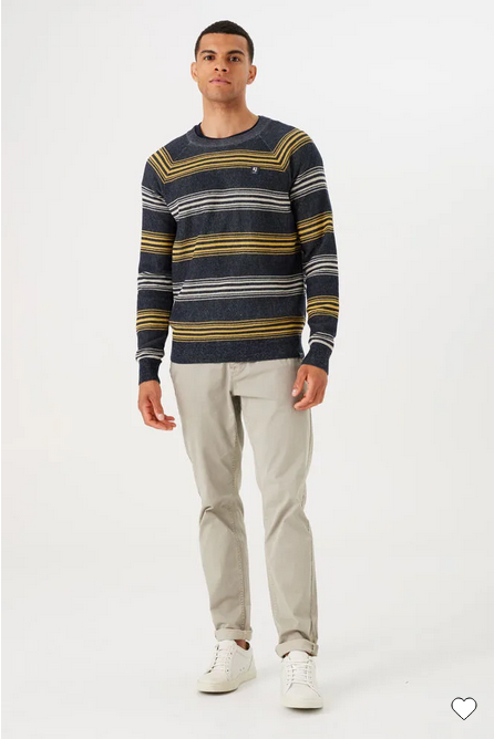 Garcia Sweater Crew Neck, Dark Moon - Caswell's Fine Menswear