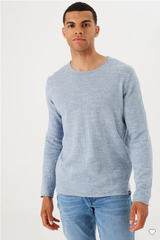 Garcia Light Weight Sweater, Dusty Blue - Caswell's Fine Menswear