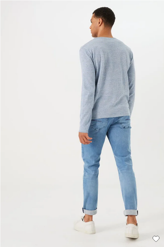 Garcia Light Weight Sweater, Dusty Blue - Caswell's Fine Menswear