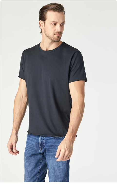 Mavi Raw Edge T-Shirt | Black - Caswell's Fine Menswear