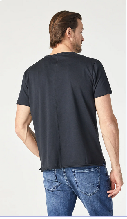 Mavi Raw Edge T-Shirt | Black - Caswell's Fine Menswear