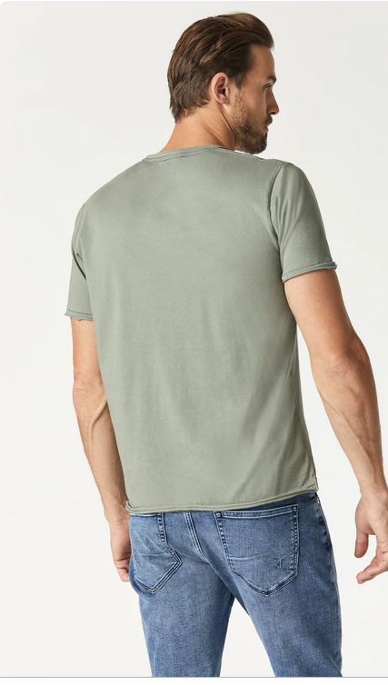 Mavi Raw Edge T-Shirt | Agave Green - Caswell's Fine Menswear