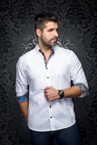 Au Noir Shirt Long Sleeve | ADJANI, White - Caswell's Fine Menswear