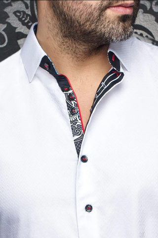 Au Noir Shirt Long Sleeve | ADJANI, White - Caswell's Fine Menswear