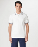 Bugatchi Tipped Solid Polo | White - Caswell's Fine Menswear