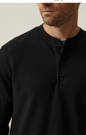 34 Heritage Long Sleeve Henley | Black - Caswell's Fine Menswear