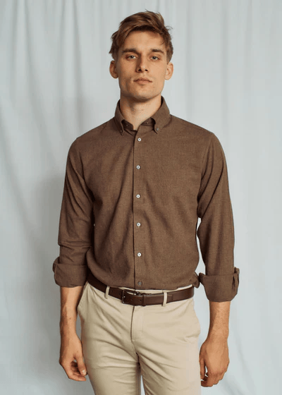 Brunn & Stengade Muriel Casual Modern Fit Shirt | Brown - Caswell's Fine Menswear
