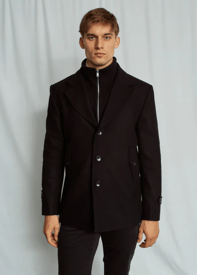 Brunn & Stengade Kodiak Regular Fit Coat | Black - Caswell's Fine Menswear