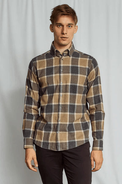 Brunn & Stengade Wilton Casual Modern Fit Shirt | Brown - Caswell's Fine Menswear