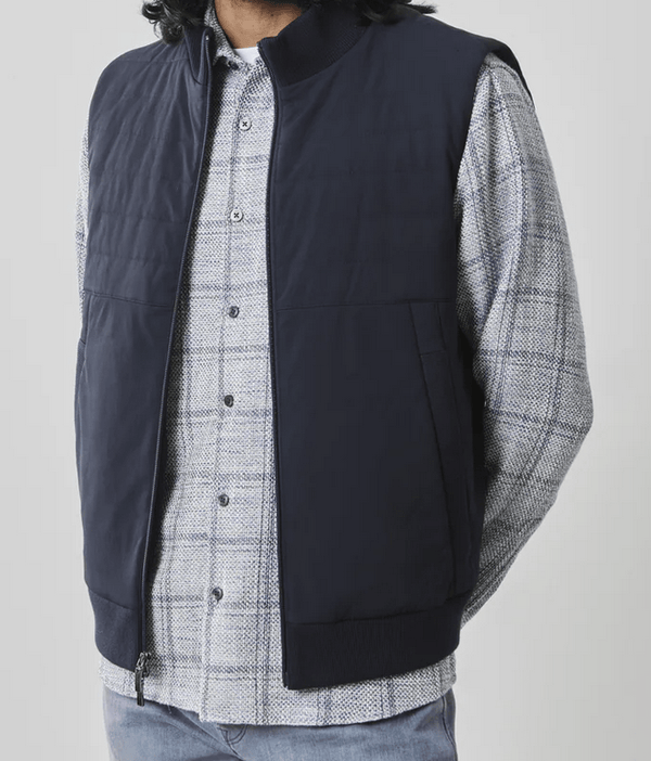 Robert Barakett Fremantle Quilted Vest | Navy - Caswell's Fine Menswear
