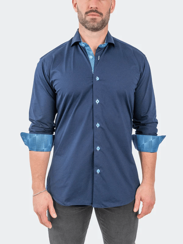 Maceoo Einstein Stretch Solid Optical | Navy - Caswell's Fine Menswear