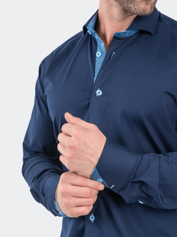 Maceoo Einstein Stretch Solid Optical | Navy - Caswell's Fine Menswear