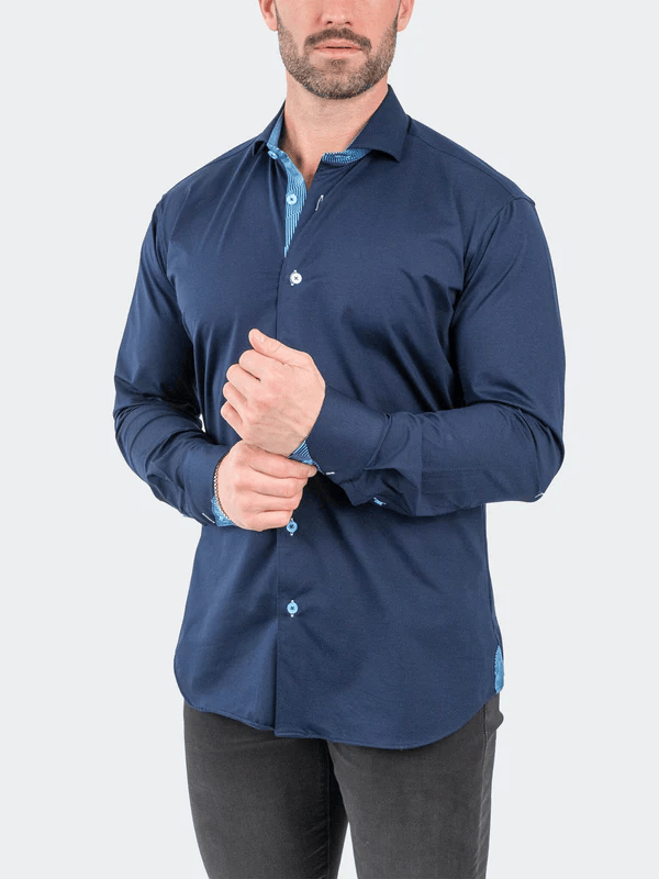 Maceoo Einstein Stretch Solid Optical | Navy - Caswell's Fine Menswear