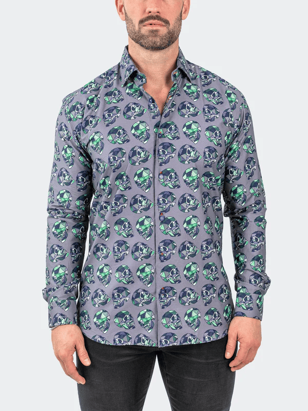 Maceoo Fibonacci SkullPatch | Grey - Caswell's Fine Menswear
