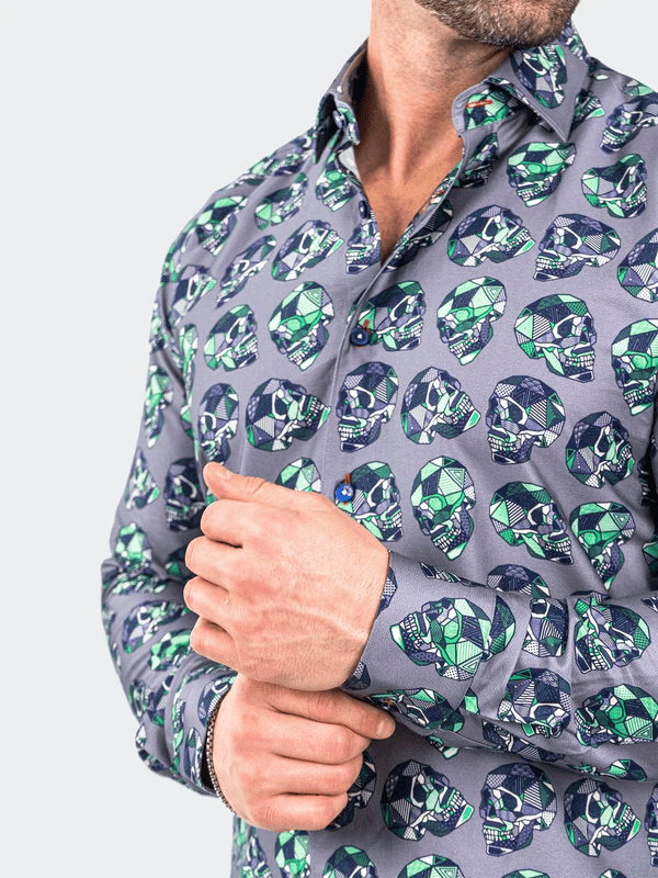 Maceoo Fibonacci SkullPatch | Grey - Caswell's Fine Menswear