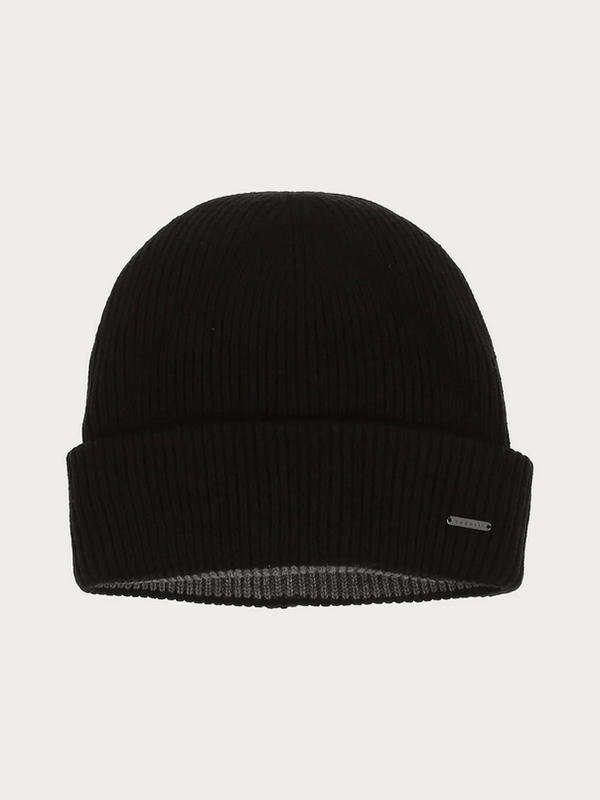 Bugatti Reversible Ribbed Hat | Black/Grey - Caswell's Fine Menswear