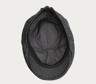 Bugatti Peaked Cap with Glencheck Patchwork | Charcoal - Caswell's Fine Menswear