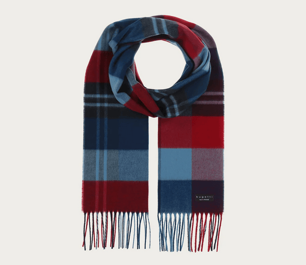 Bugatti Cashmink Scarf Check Pattern - Made in Germany - Caswell's Fine Menswear