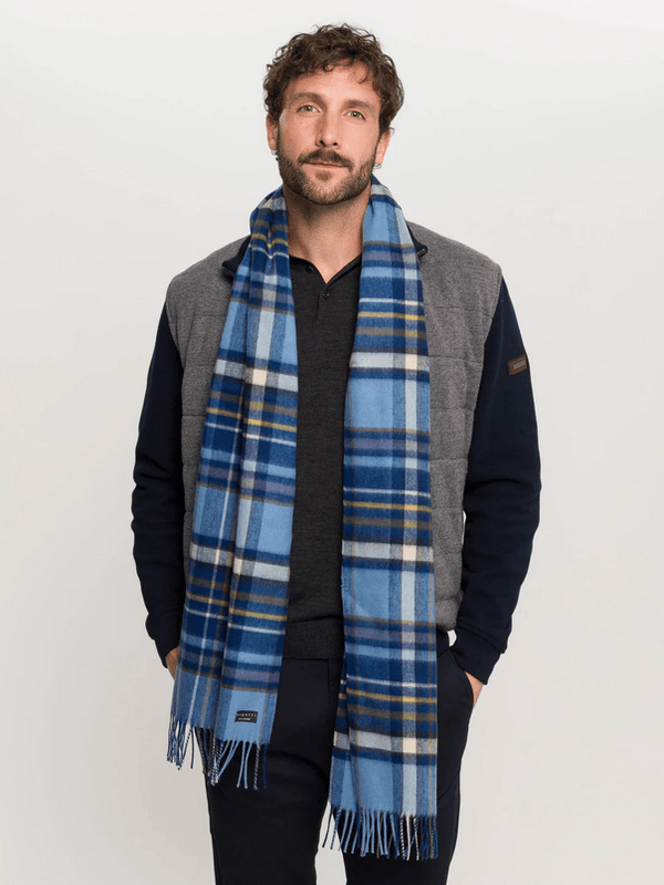 Bugatti Cashmink Scarf - Made in Germany | Blue - Caswell's Fine Menswear