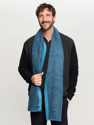 Bugatti Cashmink Scarf - Made in Germany | Teal/Navy - Caswell's Fine Menswear