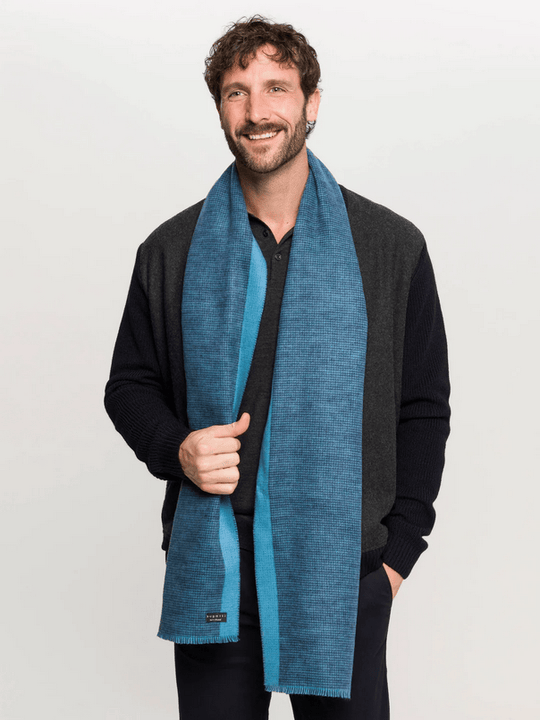 Bugatti Cashmink Scarf - Made in Germany | Teal/Navy