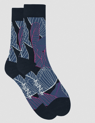 Au Noir Socks | Navy/Fushia - Caswell's Fine Menswear