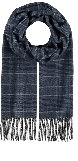 Fraas Glen Plaid Cashmink® Scarf | Denim - Caswell's Fine Menswear