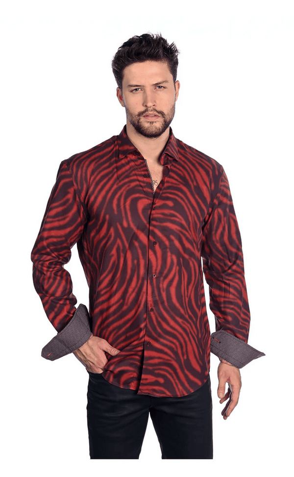 Mizumi Shirt Long Sleeve | Burgandy - Caswell's Fine Menswear