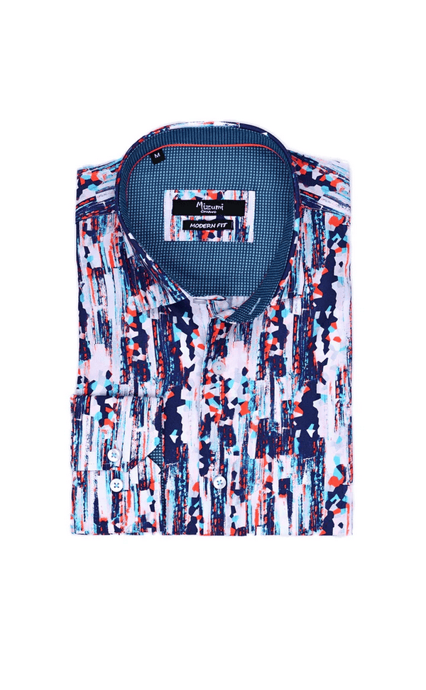 Mizumi Shirt Long Sleeve | Multi - Caswell's Fine Menswear