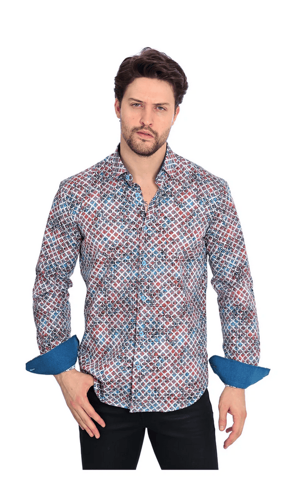 Mizumi Shirt Long Sleeve | Multi - Caswell's Fine Menswear
