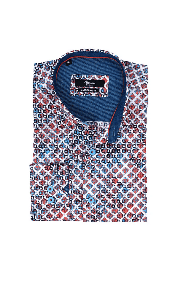 Mizumi Shirt Long Sleeve | Multi - Caswell's Fine Menswear