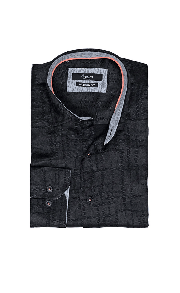 Mizumi Shirt Long Sleeve | Black - Caswell's Fine Menswear