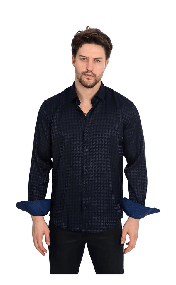 Mizumi Shirt Long Sleeve | Navy - Caswell's Fine Menswear