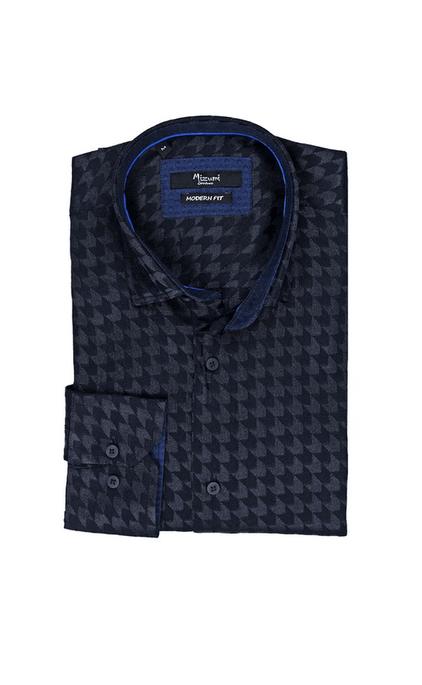 Mizumi Shirt Long Sleeve | Navy - Caswell's Fine Menswear