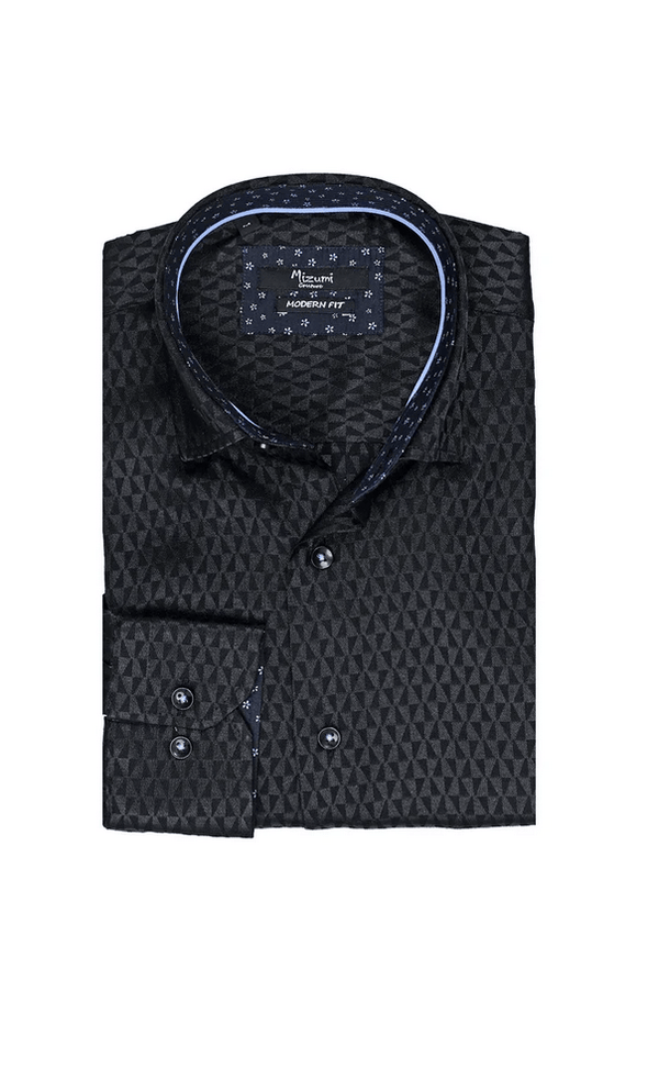 Mizumi Shirts Long Sleeve | Black - Caswell's Fine Menswear
