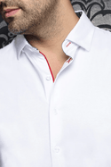 Au Noir 360° Stretch Shirt | ROSMARINO, White - Caswell's Fine Menswear