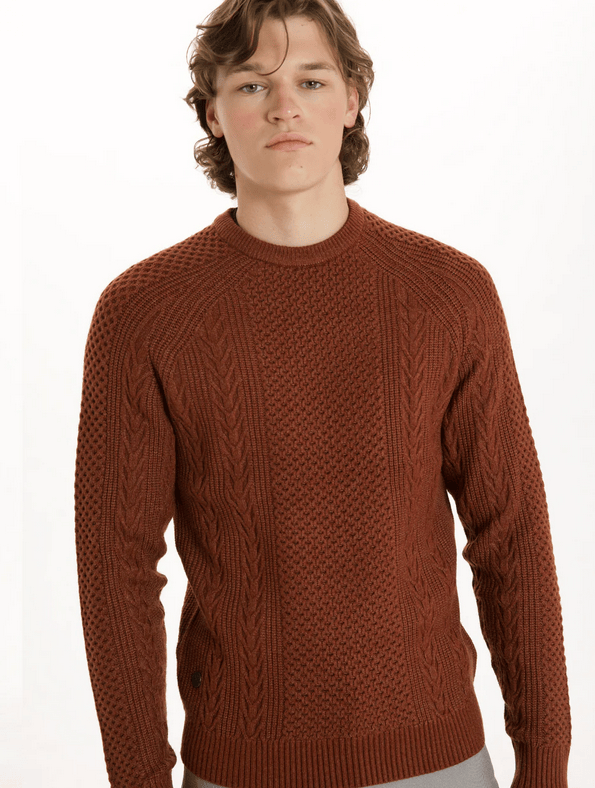 Point Zero CUDI Cabel Knit Cashmere Like Sweater | Paprika - Caswell's Fine Menswear