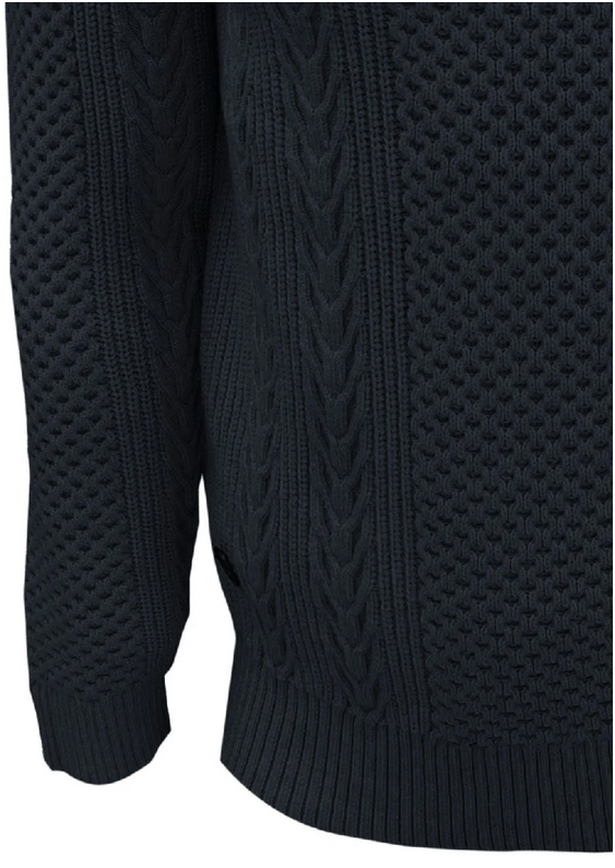Point Zero CUDI Cabel Knit Cashmere Like Sweater | Navy - Caswell's Fine Menswear