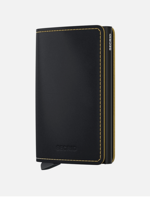 Secrid Slim Wallet Matte Black/ Ochre - Caswell's Fine Menswear