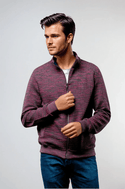 7 Downie St. Waffle Knit Cardigan Sweater | Burgundy - Caswell's Fine Menswear