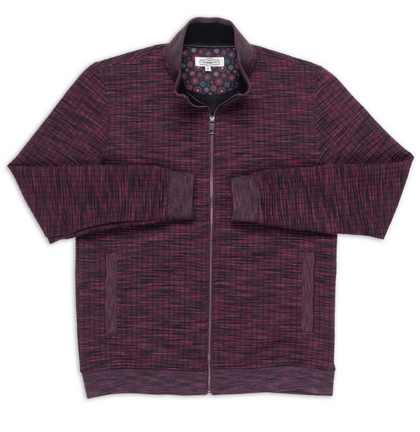 7 Downie St. Waffle Knit Cardigan Sweater | Burgundy - Caswell's Fine Menswear