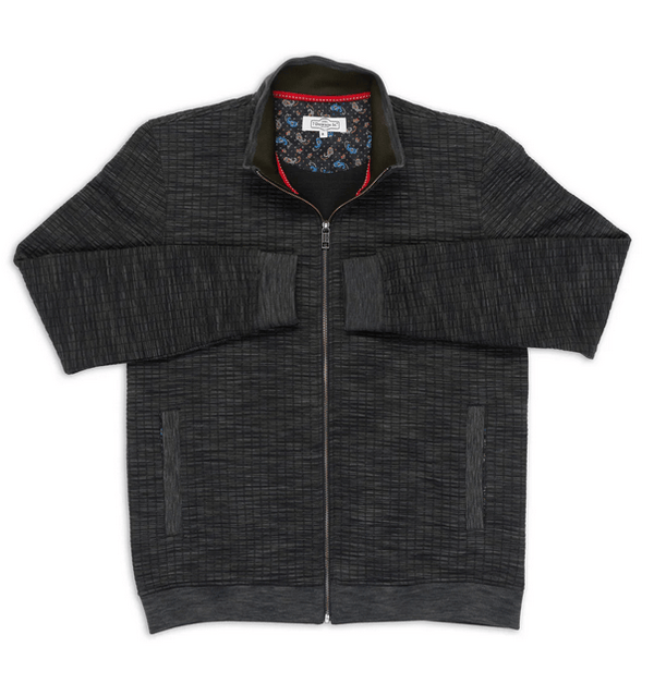 7 Downie St. Full Zip Waffle Knit Cardigan Sweater | Green - Caswell's Fine Menswear
