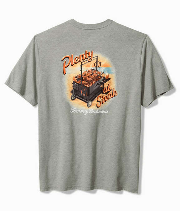 Tommy Bahama Plenty at Steak Graphic T-Shirt | Grey Heather - Caswell's Fine Menswear
