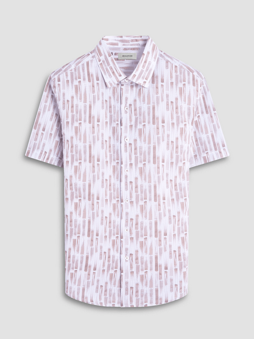 Bugatchi Orson Seersucker Shirt | Camel - Caswell's Fine Menswear